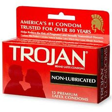 Trojan Non-Lubricated Latex Condoms 12's - OutpatientMD.com