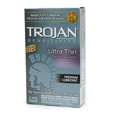 Trojan Ultra Thin Lubricated Latex Condoms 12 ea