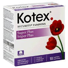 Kotex Security Plastic Tampons, Unscented