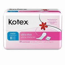 Kotex Ultra Thin, Light/Medium Protection, Pads 22