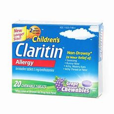 Claritin Children's Grape Flavored Chewables 20 ea