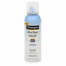 Neutrogena Ultra Sheer Body Mist Sunblock, SPF 100