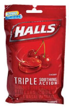 Halls Cough Drop Cherry 30's