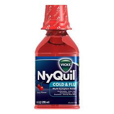 Nyquil Cold & Flu Liquid Cherry Flavor 8 oz