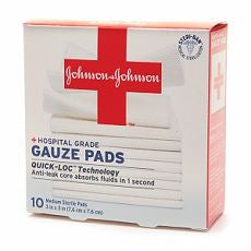 Johnson & Johnson Hospital Grade Gauze Pads, Med.