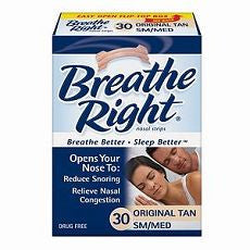 Breathe Right Nasal Strips, SM/MED, Tan 30 ea - OutpatientMD.com